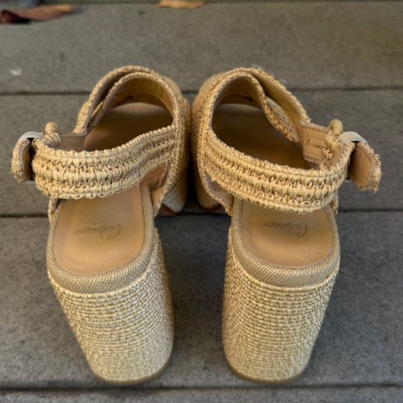 Castaner Sandalo in Rafia Adriana Size 38 Chunky Heel Sandals Made In Spain - Picture 9 of 16